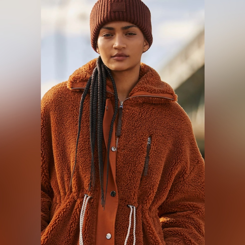 Varley Jones Teddy Long Coat in Caramel Cafe - Picture 10 of 10